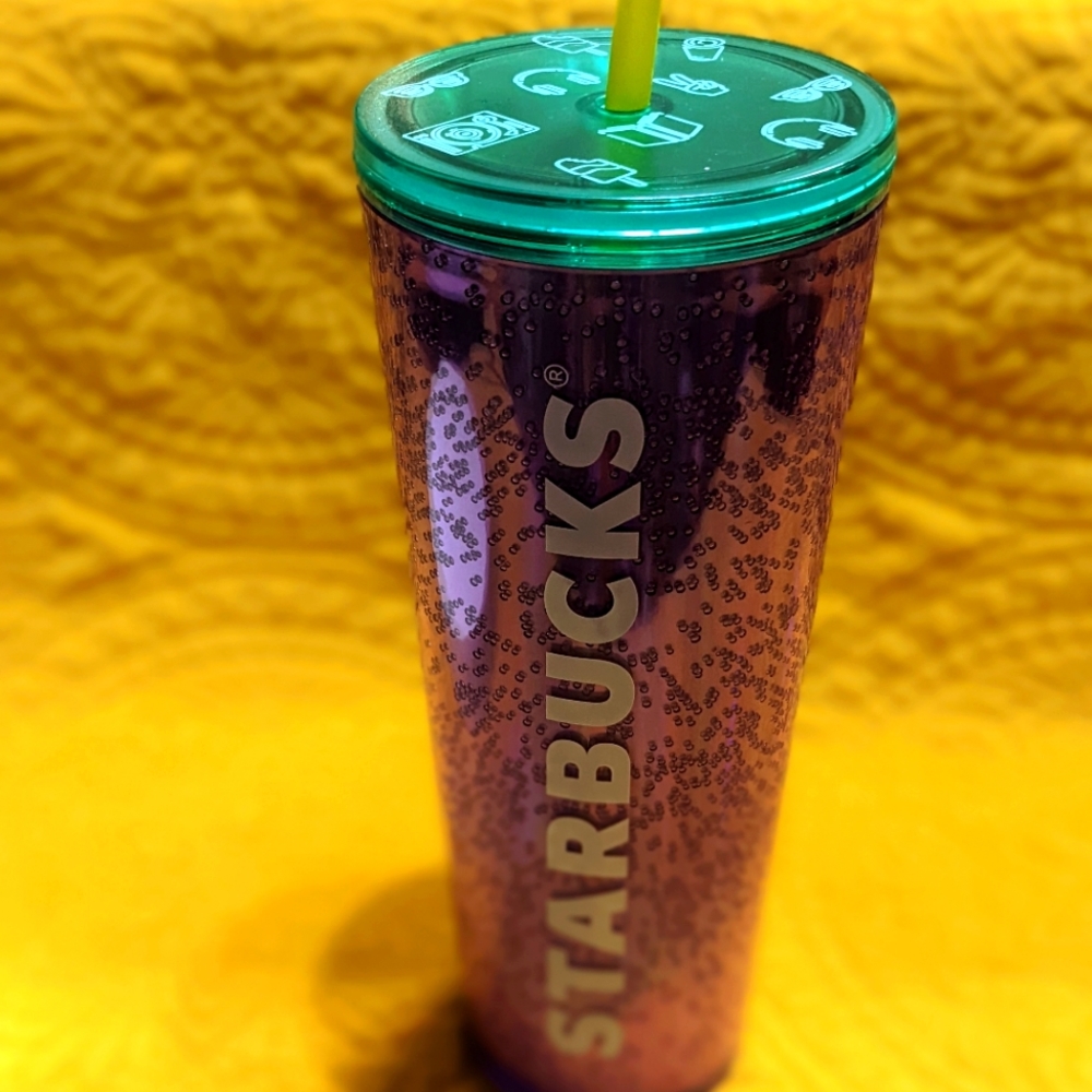 NEW✏️Starbucks 2022 Back to School Purple Bubble Wordmark Icon Lid Venti Tumbler